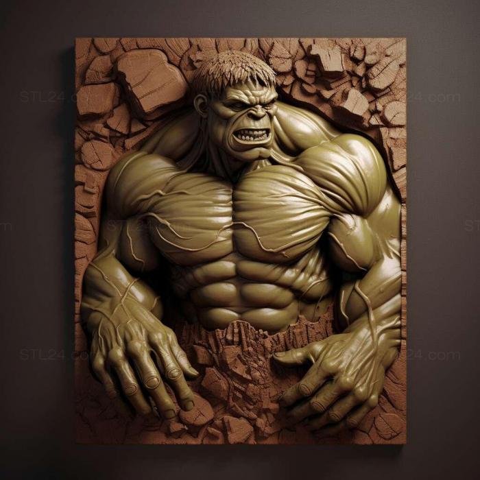 Characters (st hulk stl 3, HERO_1635) 3D models for cnc